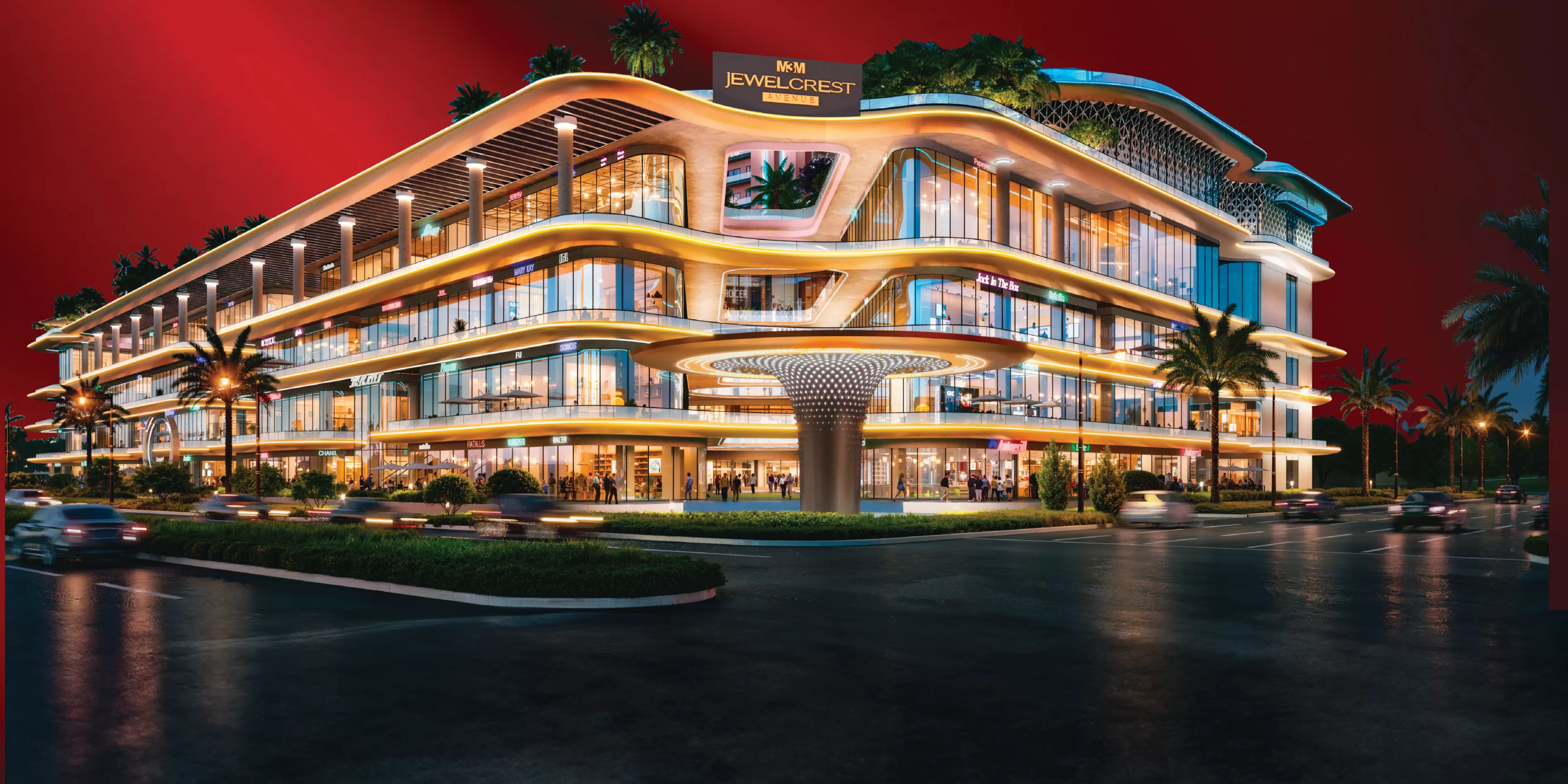 High street retail and mixed use commercial development at M3M Jewel Crest Avenue on Noida Expressway