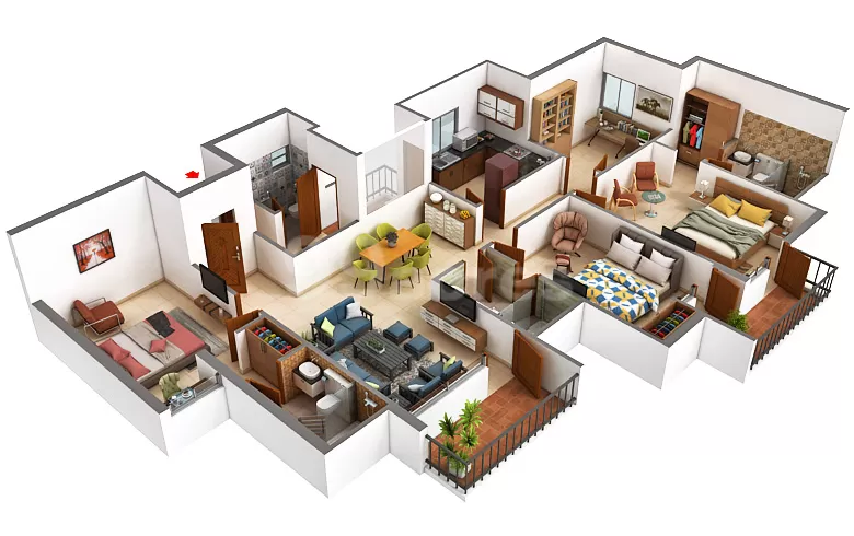 3 BHK Apartment 2150 Sq.ft